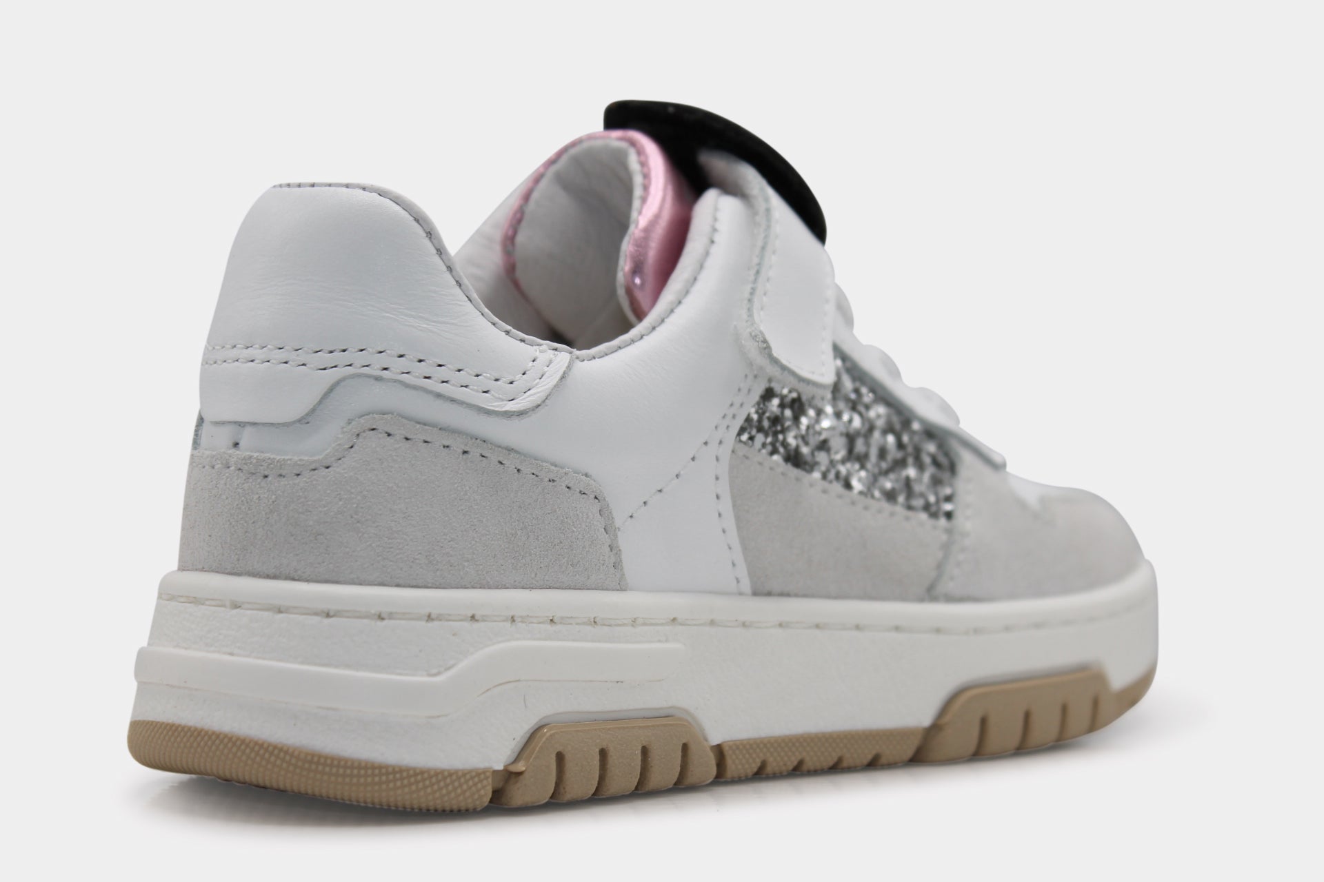 Nubikk Klittenband Schoen Basket Court Jr - Zilver