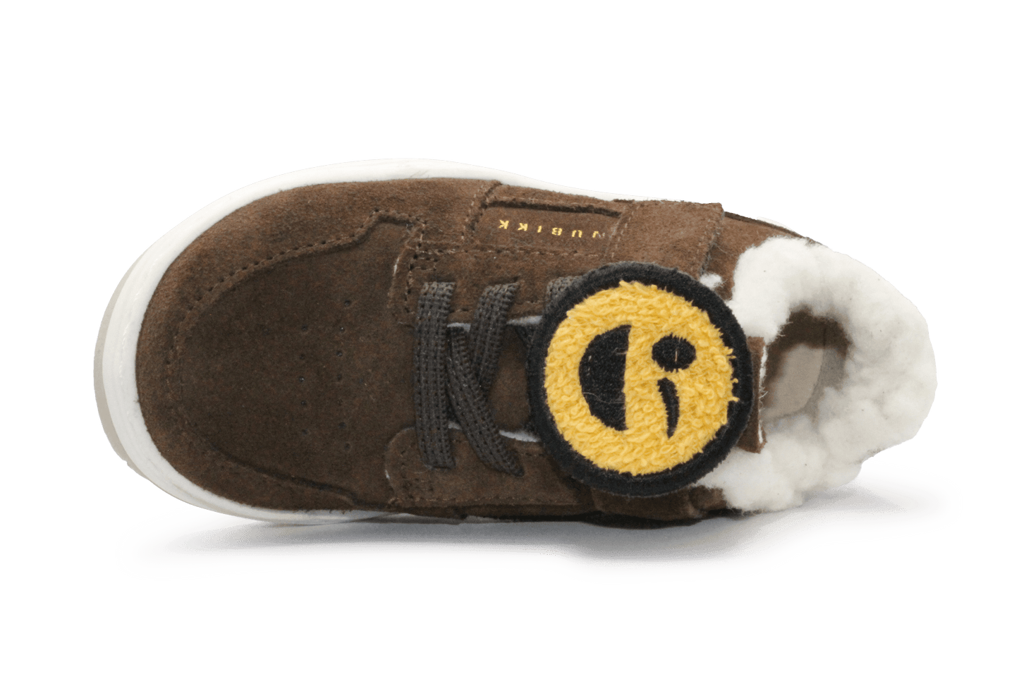 Nubikk Klittenband Schoen Basket Teddy Jr - Donkerbruin - hatshoe