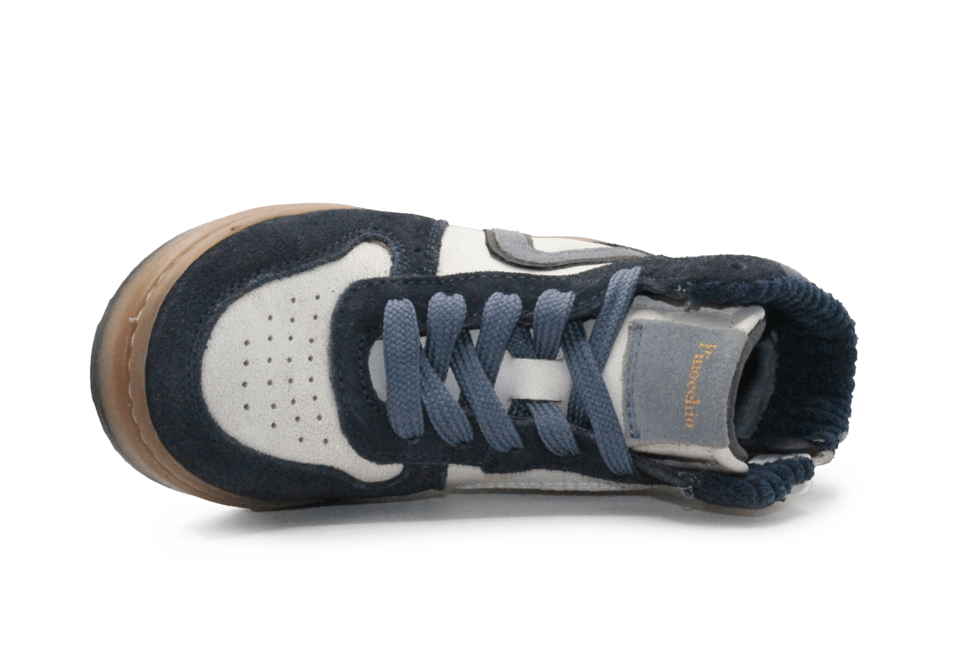 Pinocchio Hoge Sneaker P1803 Blauw Leer & Suède – Veter en Rits - hatshoe