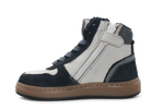 Pinocchio Hoge Sneaker P1803 Blauw Leer & Suède – Veter en Rits - hatshoe