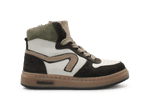 Pinocchio Hoge Sneaker P1803 Wit/Bruin Leer & Suède – Veter en Rits - hatshoe