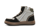 Pinocchio Hoge Sneaker P1803 Wit/Bruin Leer & Suède – Veter en Rits - hatshoe