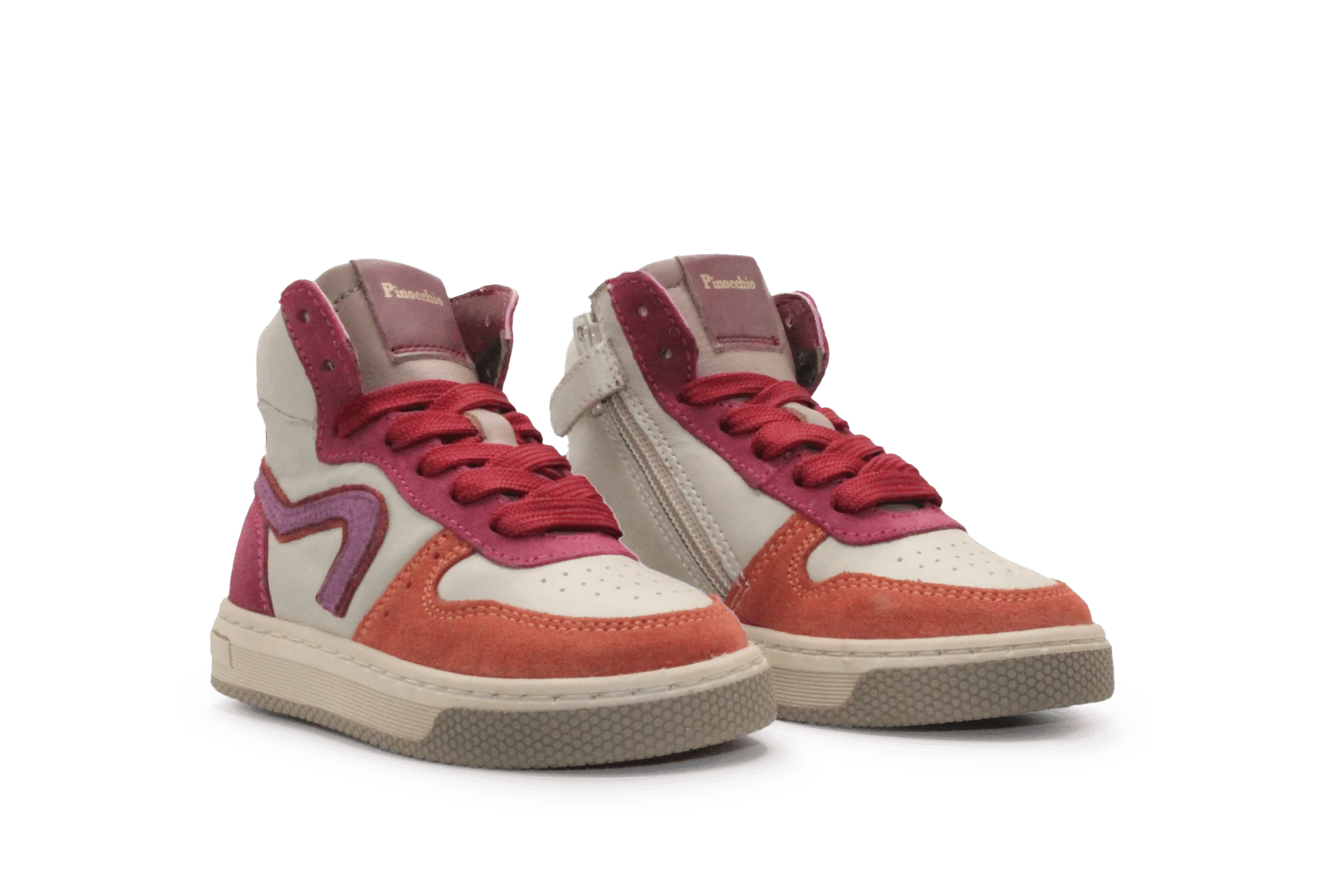 Pinocchio Meisjes Sneaker P1301 - Roze Oranje - hatshoe