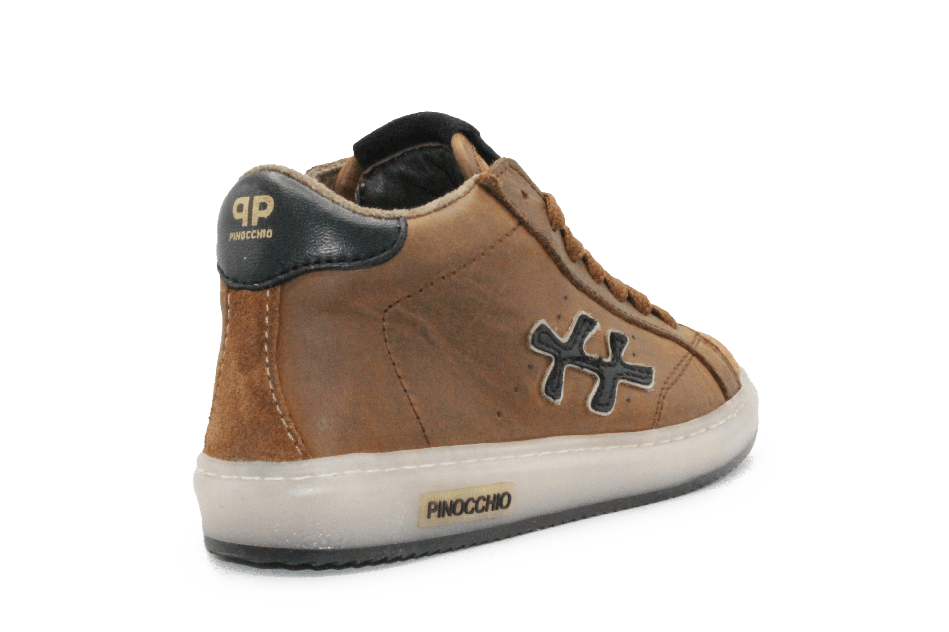 Pinocchio P1109 Jongens Veterschoenen Bruin Leer met Rits - hatshoe