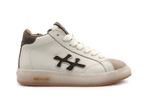 Pinocchio P1109 Jongens Veterschoenen Wit/Beige Leer met Rits - hatshoe