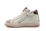 Pinocchio P1109 Jongens Veterschoenen Wit/Beige Leer met Rits - hatshoe
