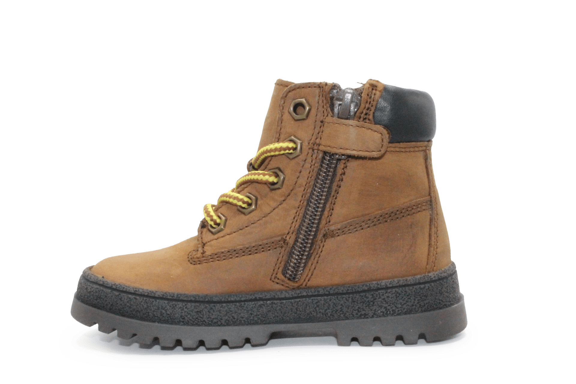 Pinocchio P1704 Jongens Boots Bruin Nubuck met Veters en Rits