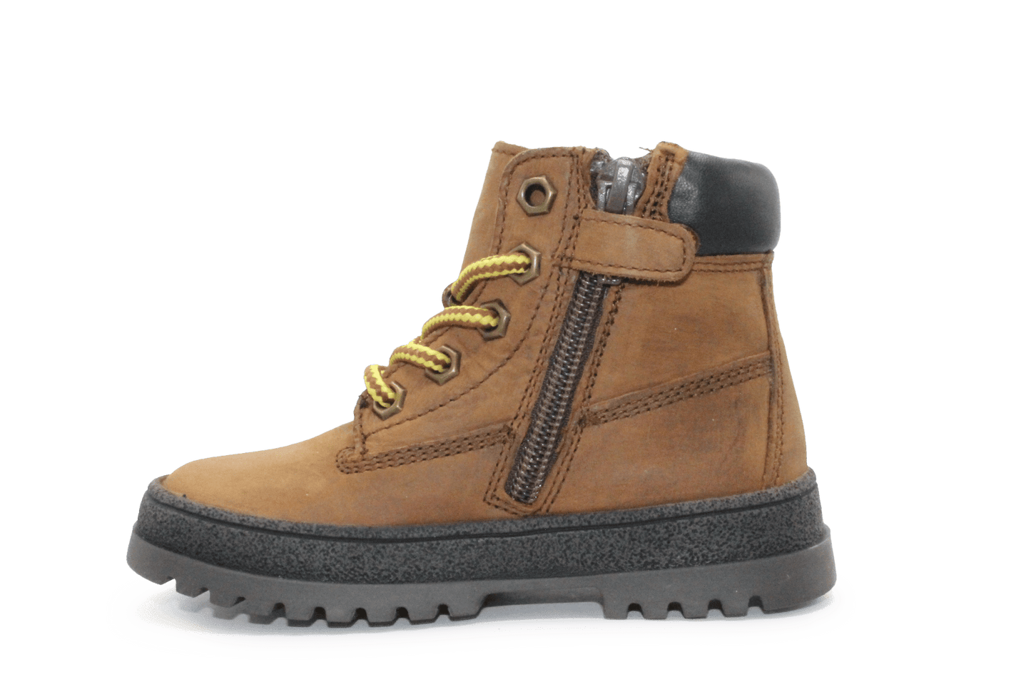 Pinocchio P1704 Jongens Boots Bruin Nubuck met Veters en Rits - hatshoe
