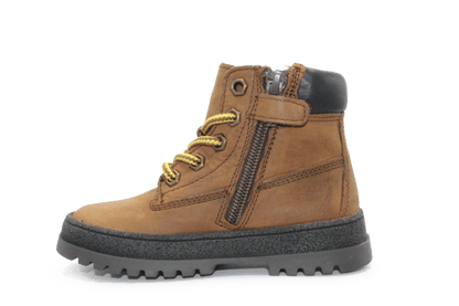 Pinocchio P1704 Jongens Boots Bruin Nubuck met Veters en Rits - hatshoe