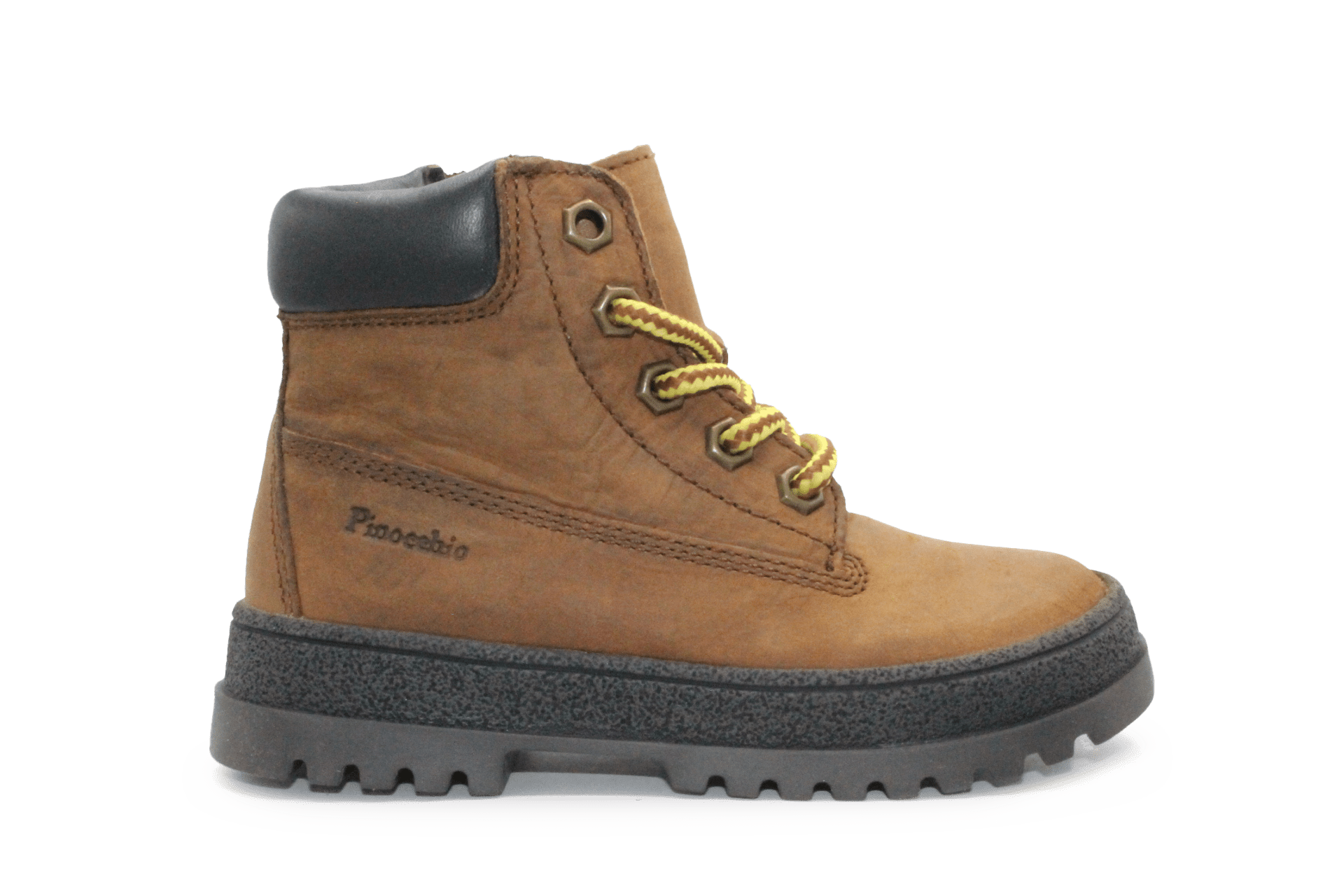 Pinocchio P1704 Jongens Boots Bruin Nubuck met Veters en Rits