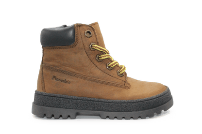 Pinocchio P1704 Jongens Boots Bruin Nubuck met Veters en Rits - hatshoe