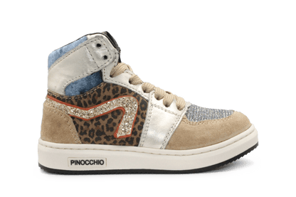Pinocchio P1765 Sneaker Panterprint Multi Suède – Meisjes - hatshoe