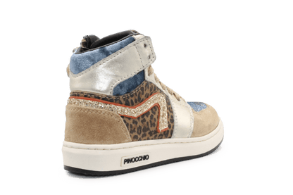 Pinocchio P1765 Sneaker Panterprint Multi Suède – Meisjes - hatshoe
