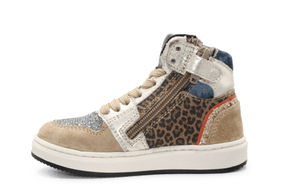 Pinocchio P1765 Sneaker Panterprint Multi Suède – Meisjes - hatshoe