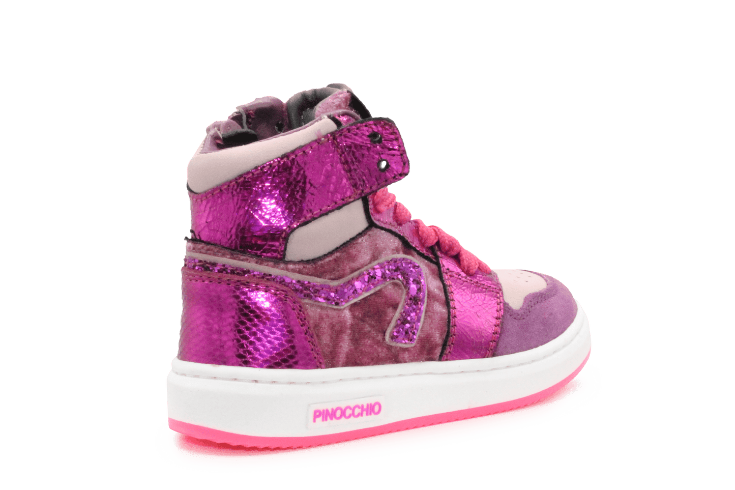 Pinocchio P1765 Sneaker Roze Glitters Suède – Meisjes - hatshoe