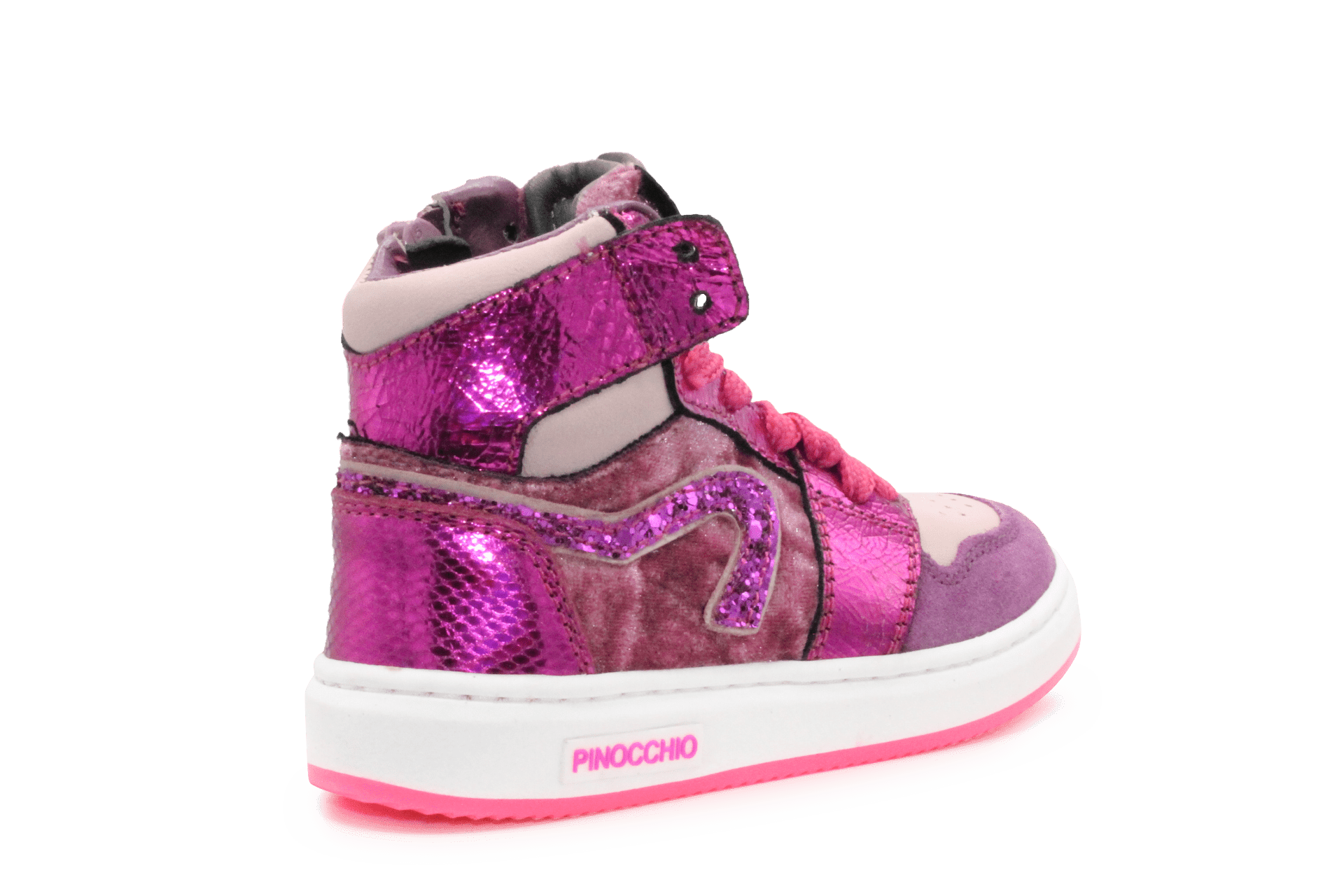 Pinocchio P1765 Sneaker Roze Glitters Suède – Meisjes - hatshoe