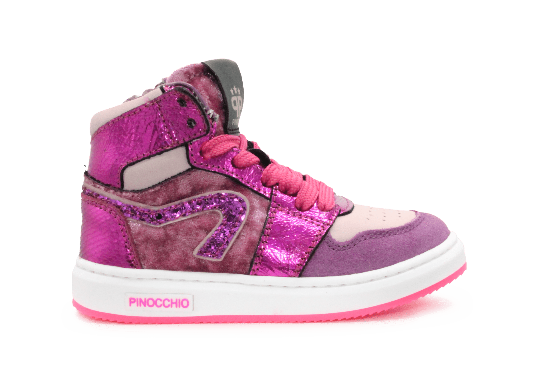 Pinocchio P1765 Sneaker Roze Glitters Suède – Meisjes