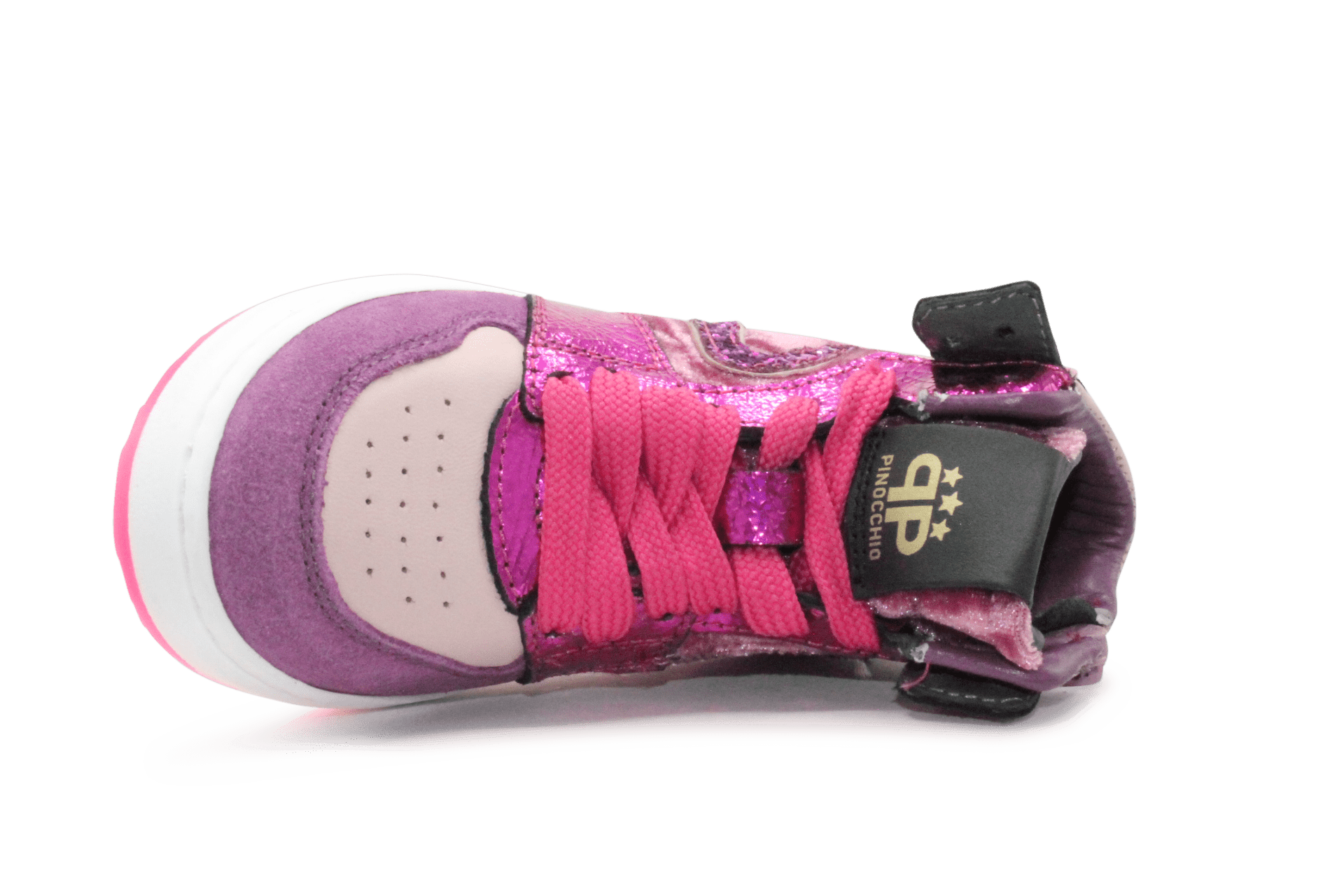 Pinocchio P1765 Sneaker Roze Glitters Suède – Meisjes - hatshoe