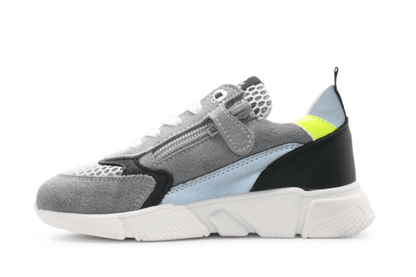 Red - Rag Jongens Sneaker 11291 - Grey Combi - hatshoe