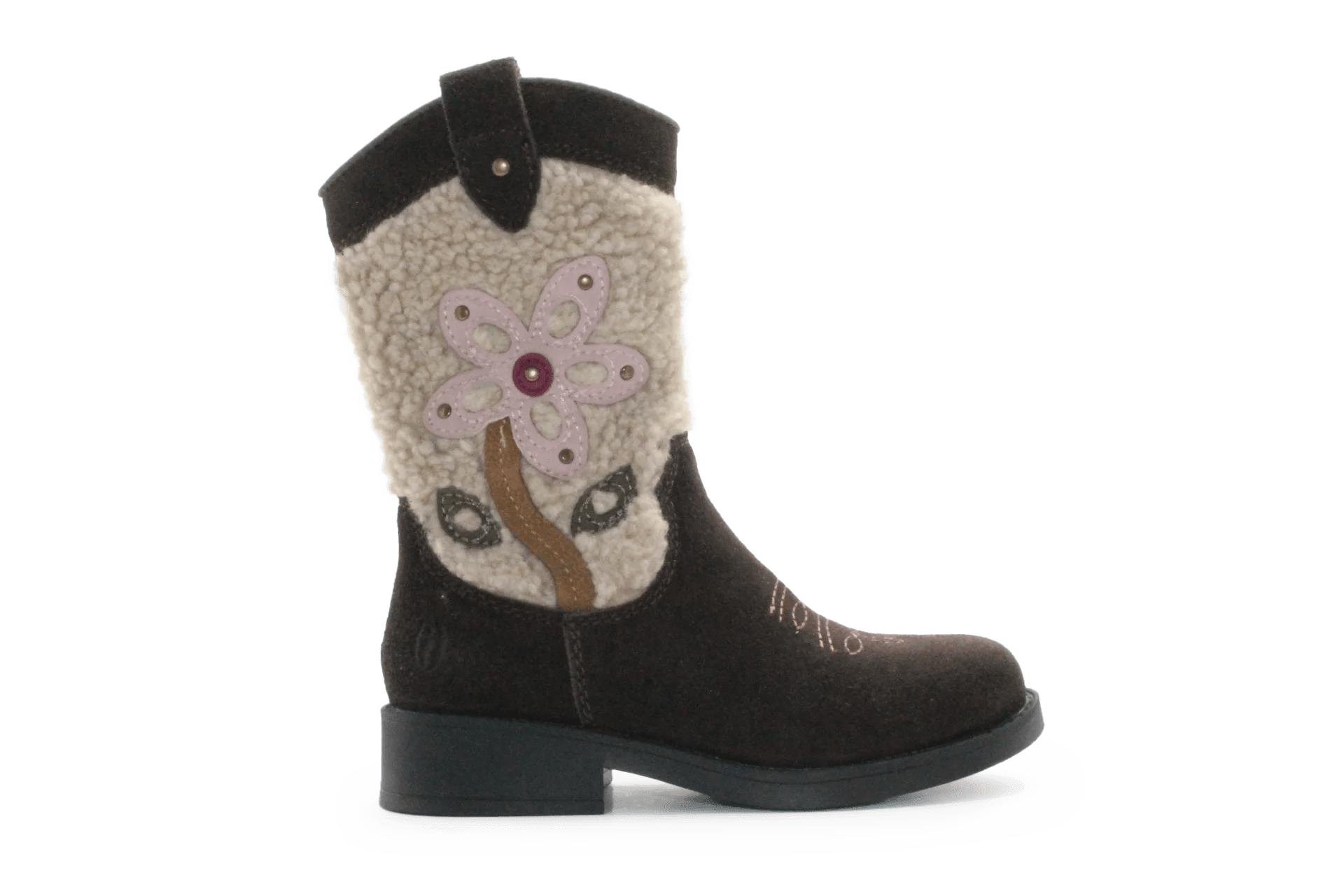 Shoesme Cowboylaars Meisjes - Donkerbruin Bloem - hatshoe