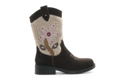 Shoesme Cowboylaars Meisjes - Donkerbruin Bloem - hatshoe
