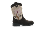 Shoesme Cowboylaars Meisjes - Donkerbruin Bloem - hatshoe