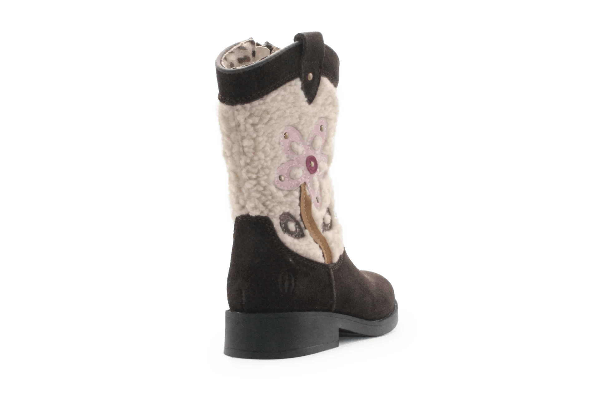 Shoesme Cowboylaars Meisjes - Donkerbruin Bloem - hatshoe
