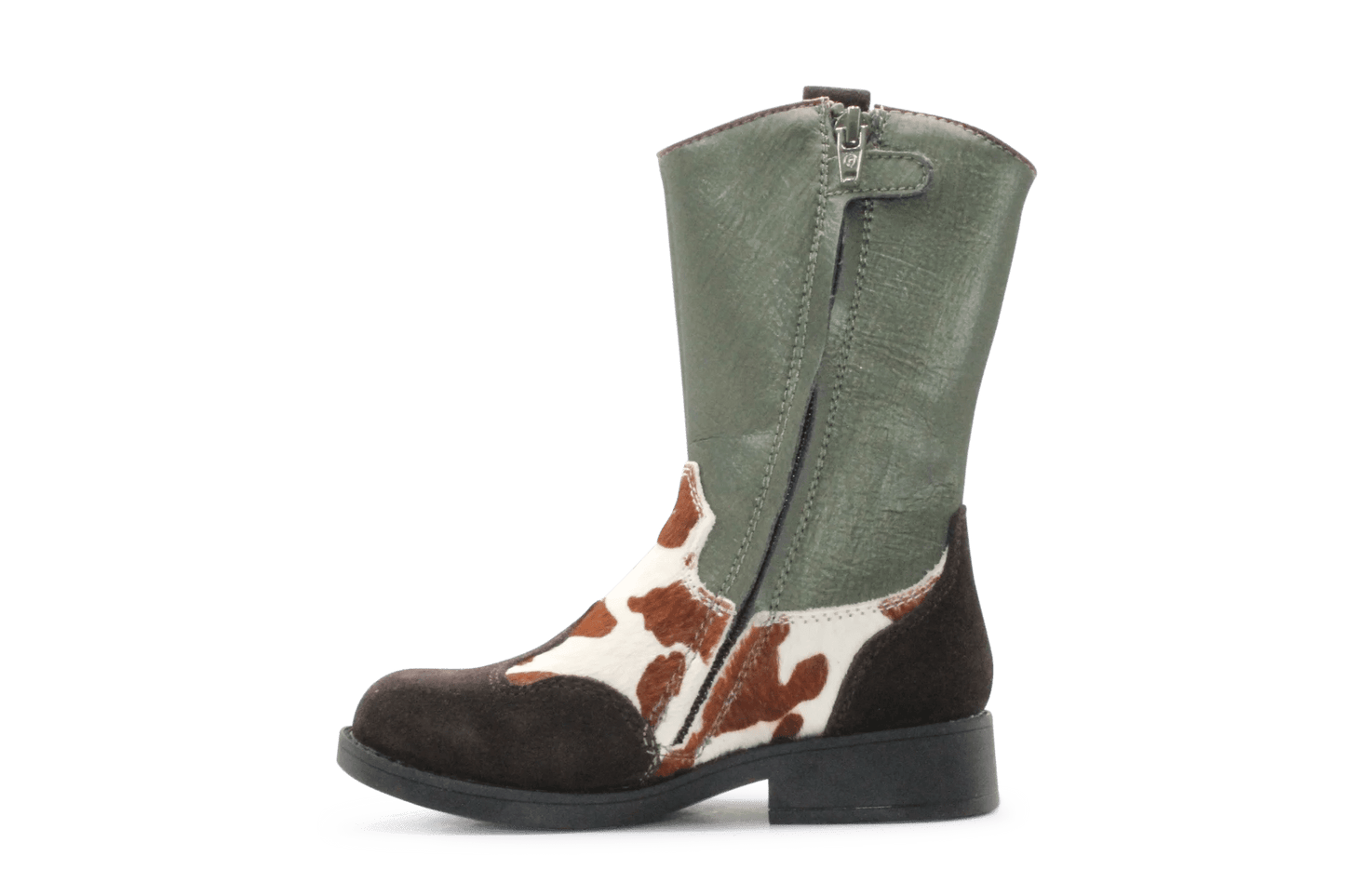 Shoesme Cowboylaars Meisjes - Donkerbruin Groen - hatshoe