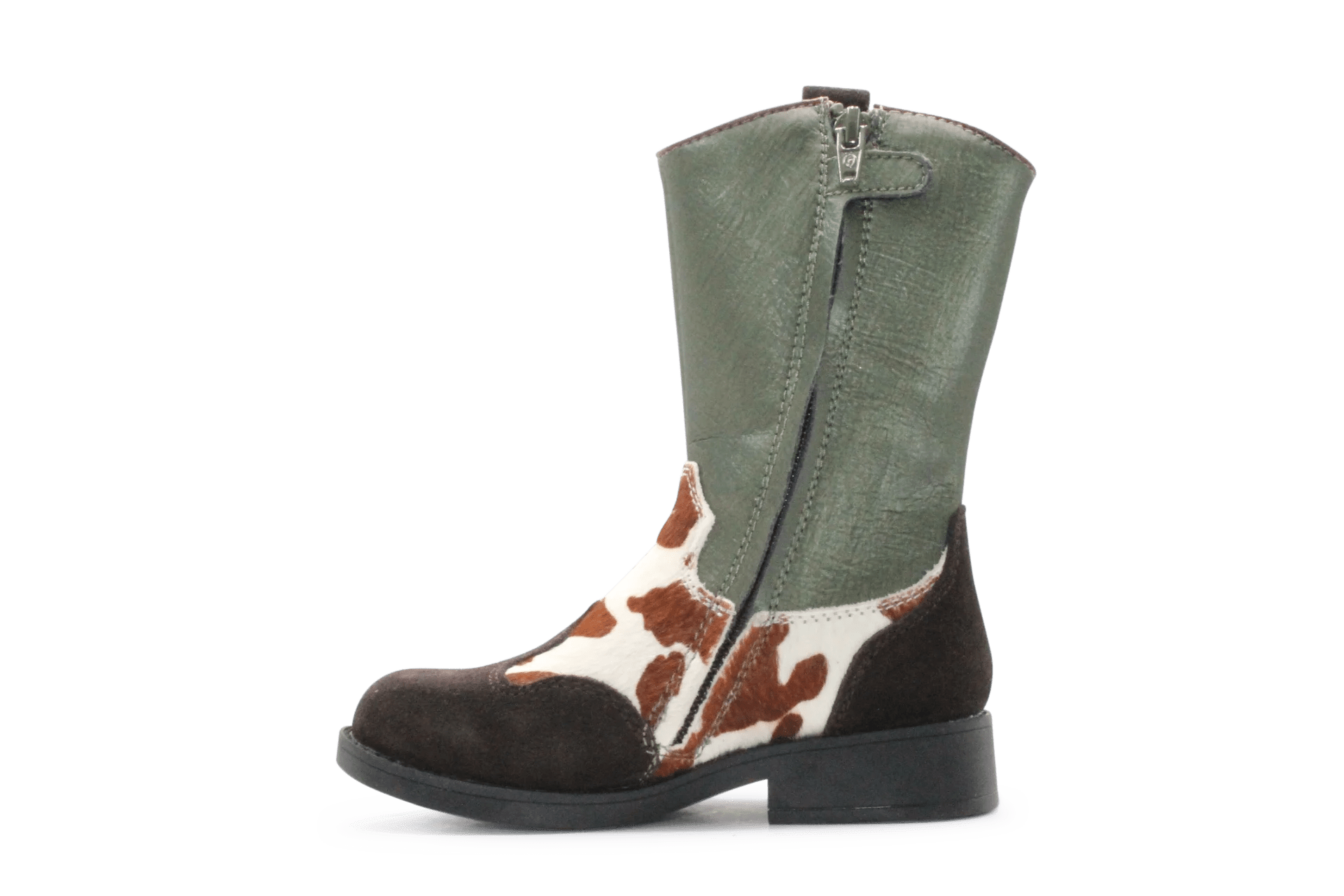 Shoesme Cowboylaars Meisjes - Donkerbruin Groen - hatshoe