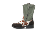 Shoesme Cowboylaars Meisjes - Donkerbruin Groen - hatshoe