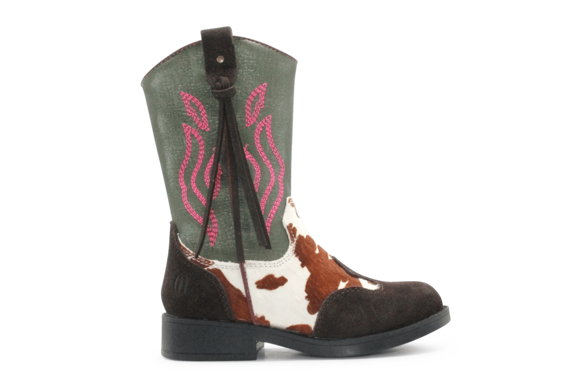 Shoesme Cowboylaars Meisjes - Donkerbruin Groen - hatshoe