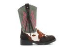 Shoesme Cowboylaars Meisjes - Donkerbruin Groen - hatshoe