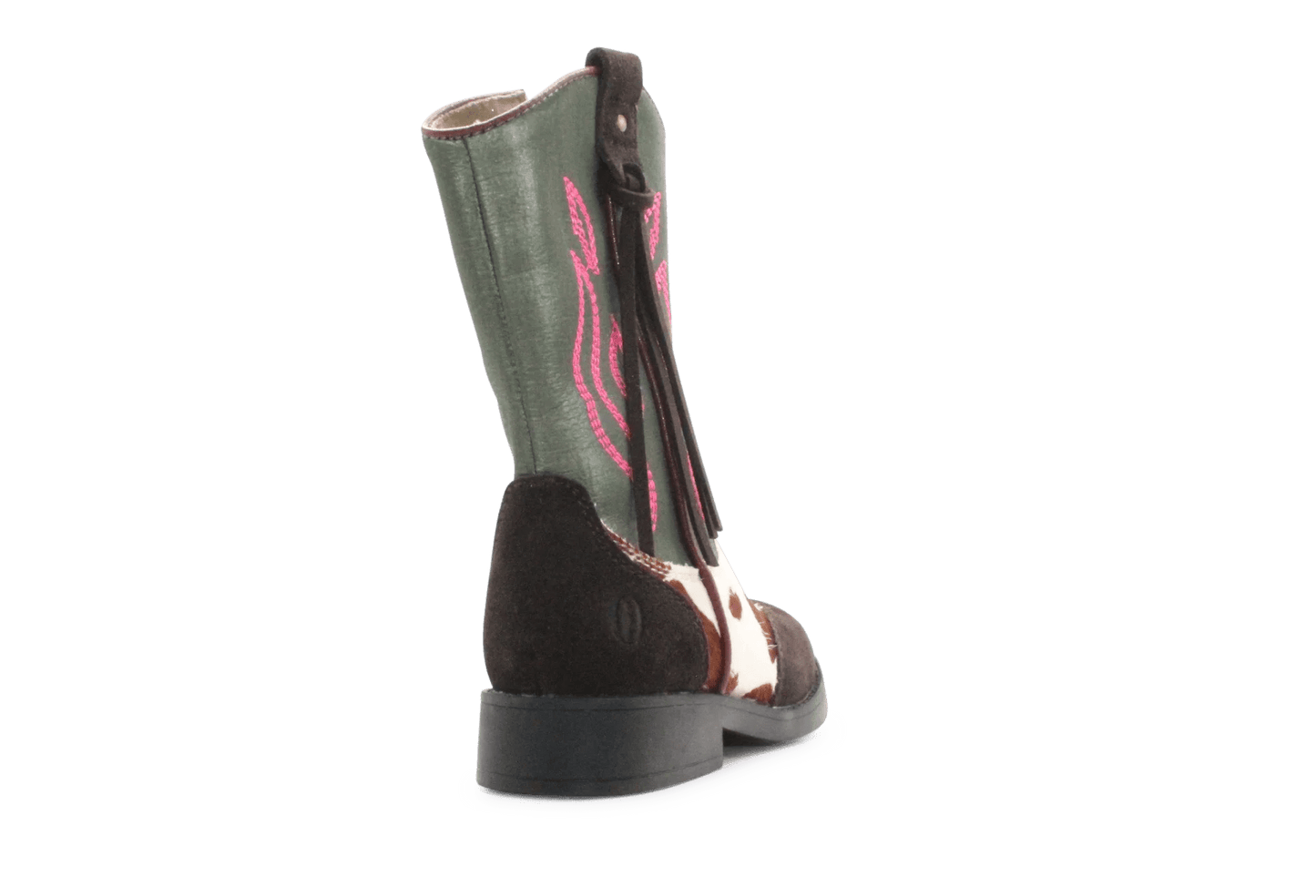 Shoesme Cowboylaars Meisjes - Donkerbruin Groen - hatshoe