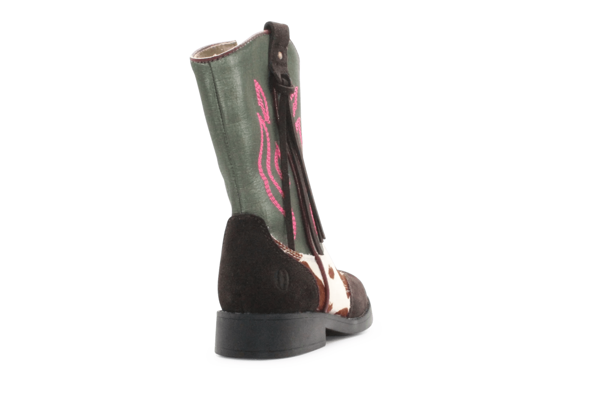 Shoesme Cowboylaars Meisjes - Donkerbruin Groen - hatshoe