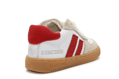 Shoesme Eerste loop Sneaker - Beige Rood - hatshoe
