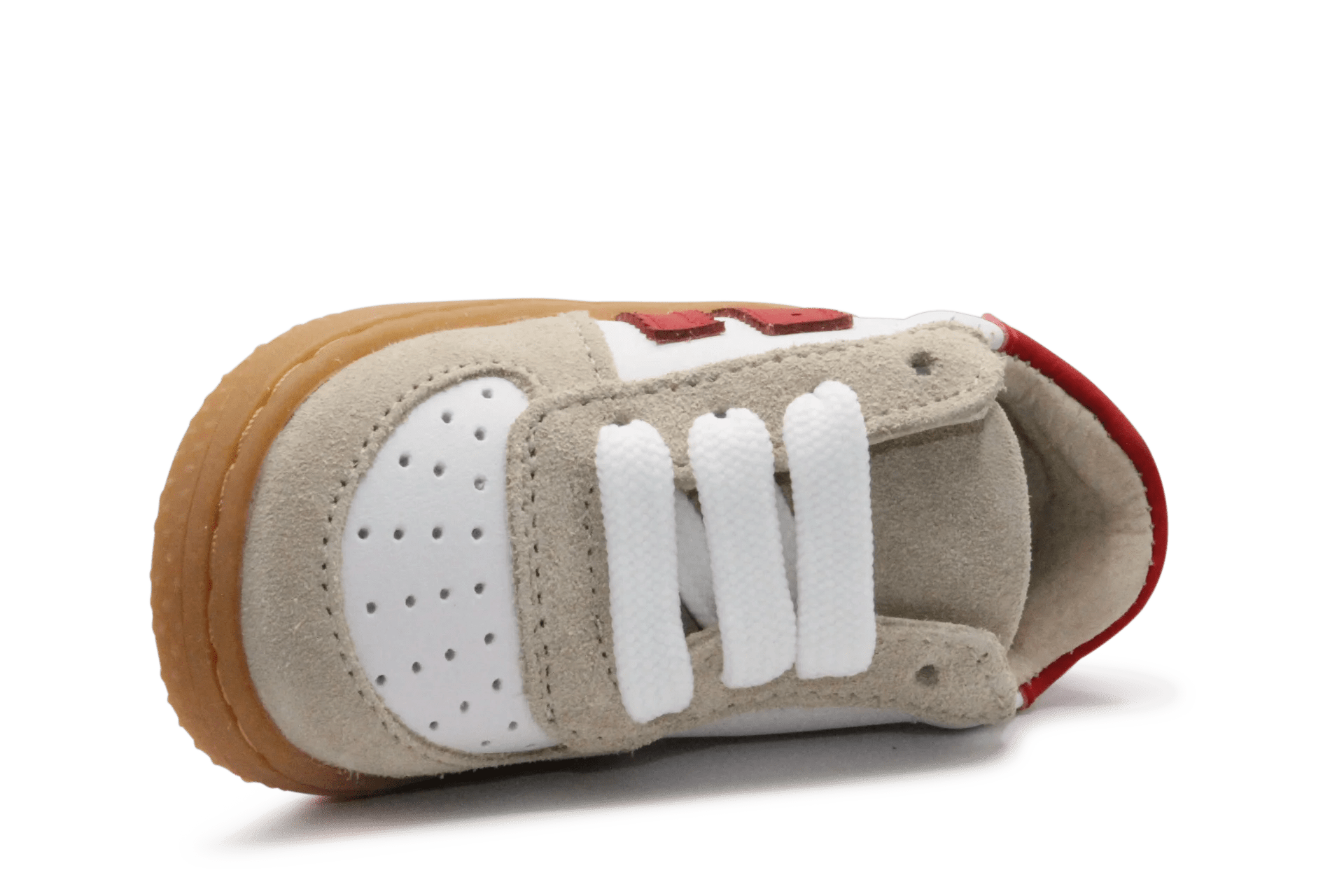 Shoesme Eerste loop Sneaker - Beige Rood - hatshoe