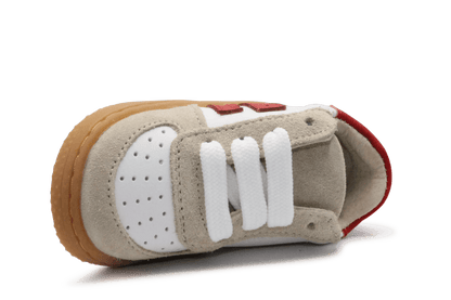 Shoesme Eerste loop Sneaker - Beige Rood - hatshoe