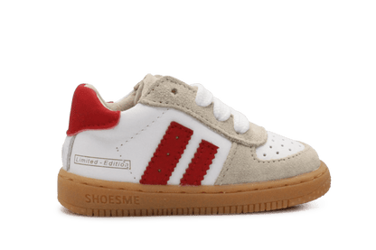 Shoesme Eerste loop Sneaker - Beige Rood - hatshoe