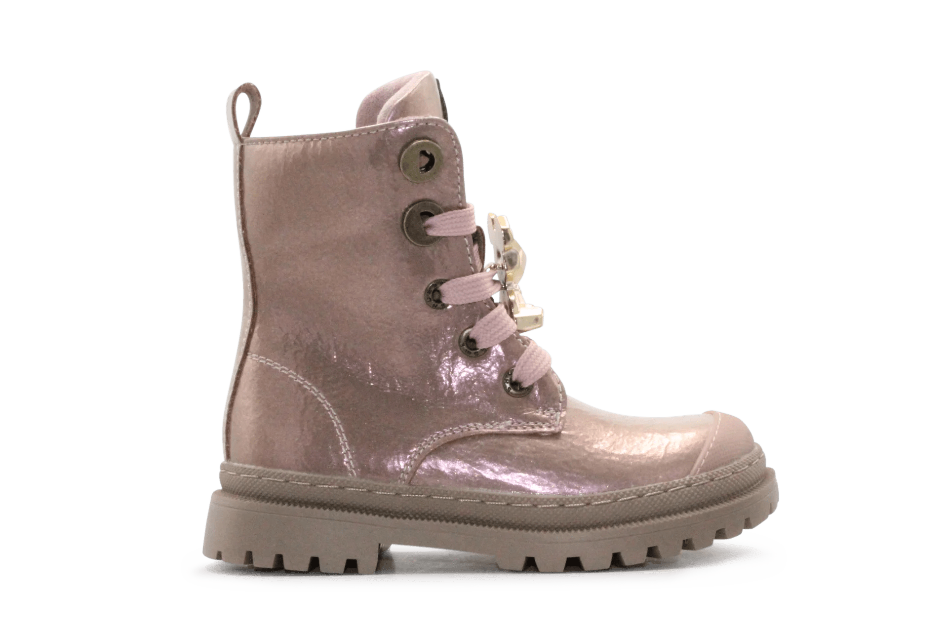 Shoesme Meisjes Veterboot - NT26W007 - Roze Metallic