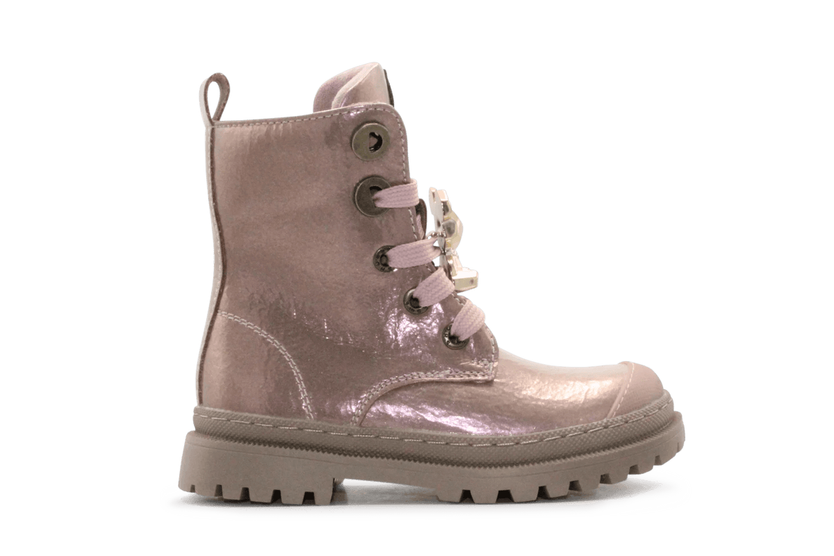 Shoesme Meisjes Veterboot - NT26W007 - Roze Metallic - hatshoe