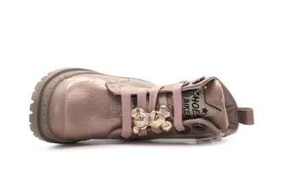 Shoesme Meisjes Veterboot - NT26W007 - Roze Metallic - hatshoe
