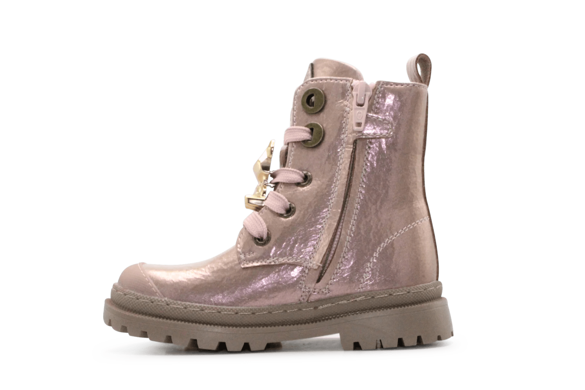 Shoesme Meisjes Veterboot - NT26W007 - Roze Metallic