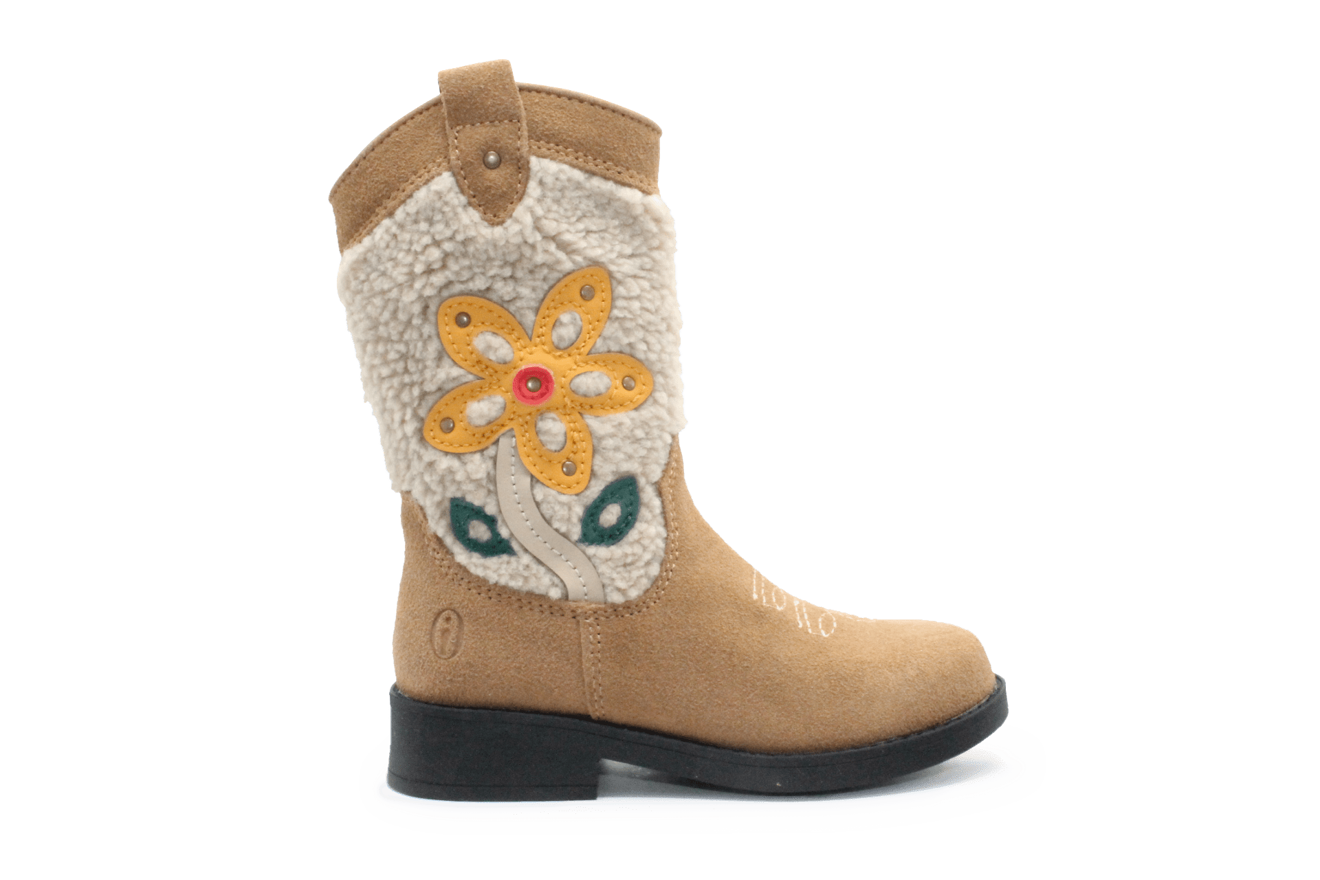 Shoesme NW23W006 Cowboylaars Beige Bloem Leer en Suede – Meisjes - hatshoe