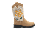 Shoesme NW23W006 Cowboylaars Beige Bloem Leer en Suede – Meisjes - hatshoe
