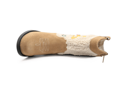 Shoesme NW23W006 Cowboylaars Beige Bloem Leer en Suede – Meisjes - hatshoe