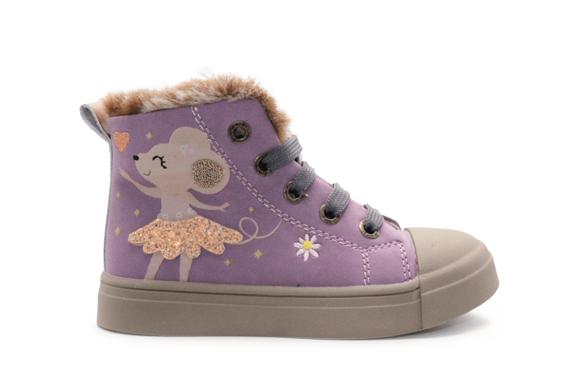 Shoesme Veterschoenen Ballerina muis SH25W035 - Paars - hatshoe