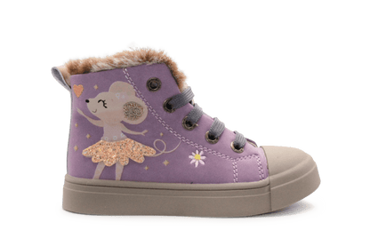 Shoesme Veterschoenen Ballerina muis SH25W035 - Paars - hatshoe