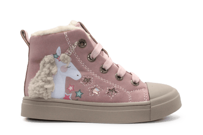 Shoesme Veterschoenen SH25W035 - Roze Eenhoorn - hatshoe