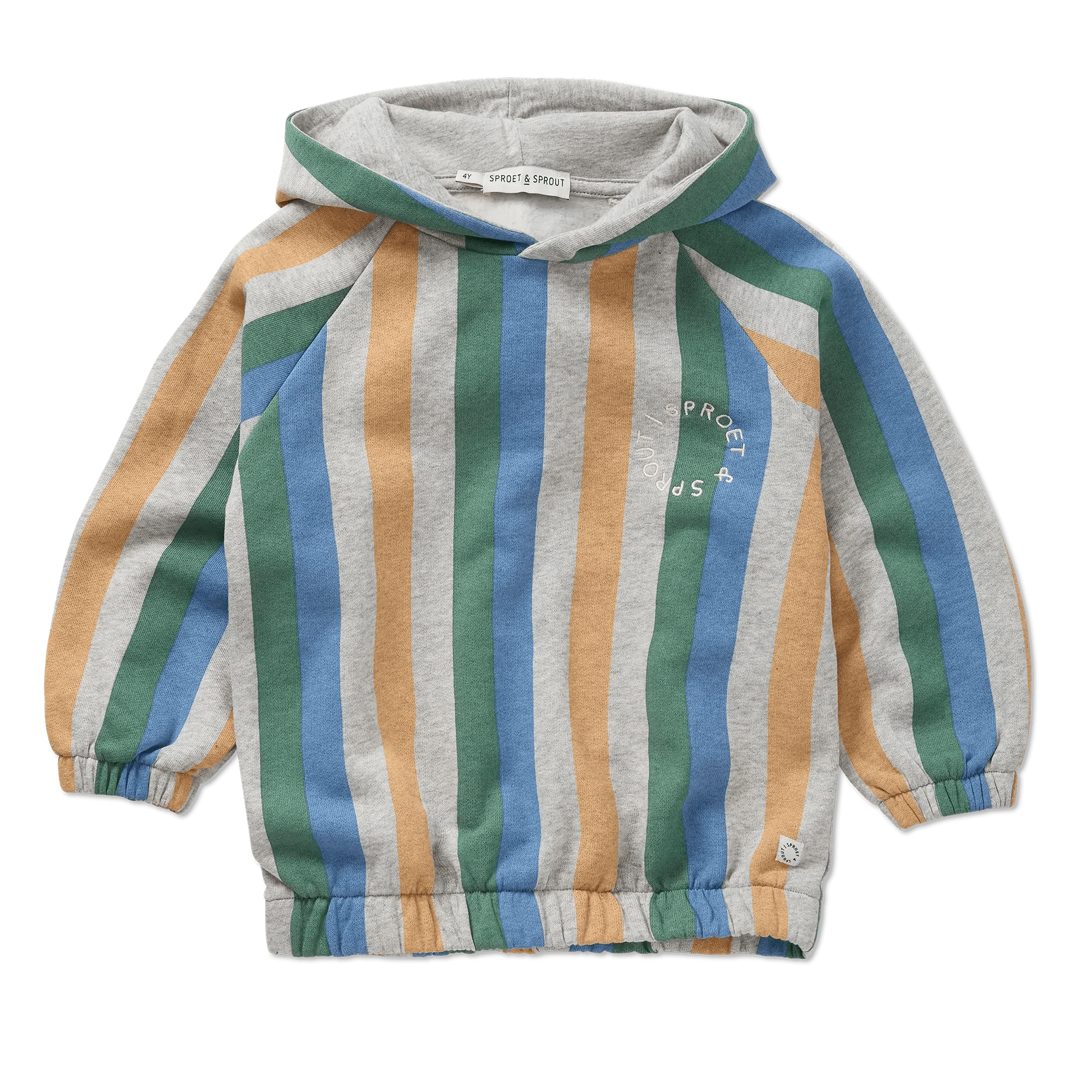 Sproet & Sprout Hoodie Stripes - Grey Melee