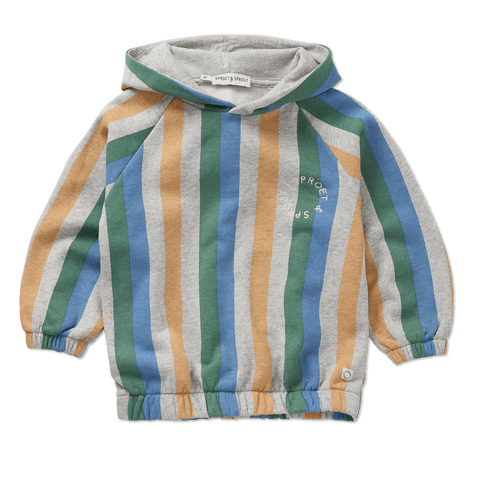 Sproet & Sprout Hoodie Stripes - Grey Melee